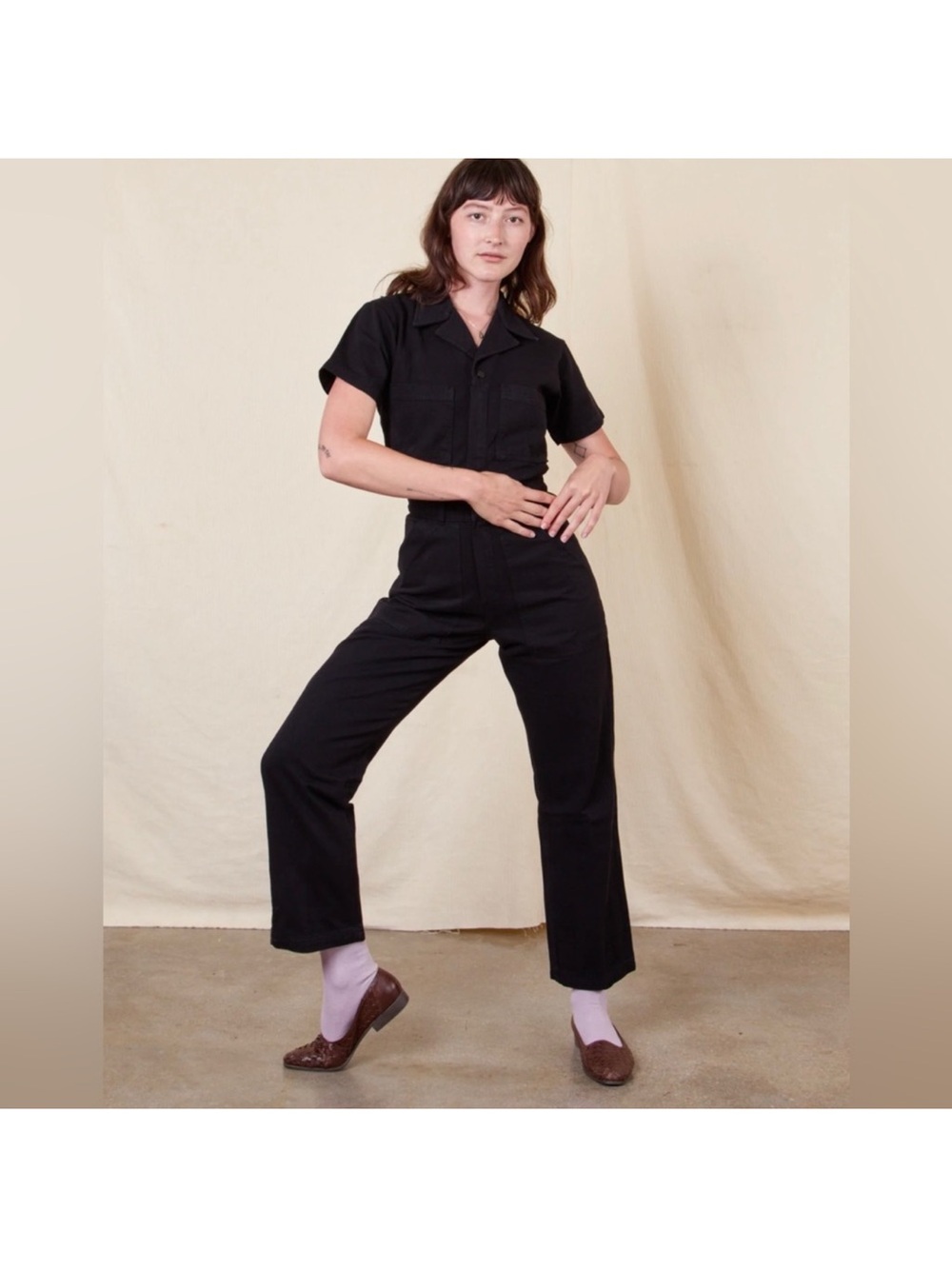 Big Bud Press Short Sleeve Workwear Jumpsuit Black Medium GUC